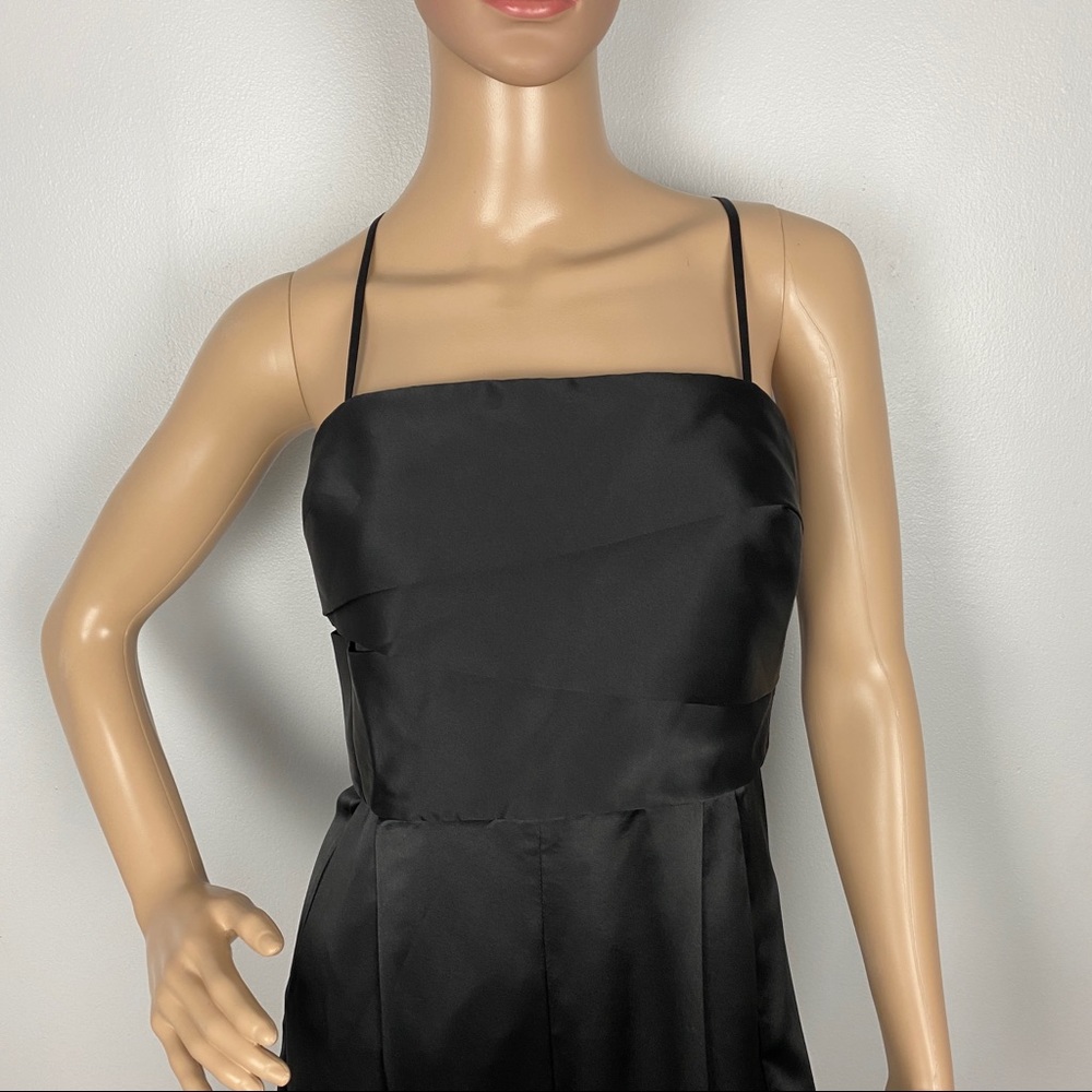NEW MICHELLE MASON BLACK BANDED SILK JUMPSUIT - Picture 4 of 10